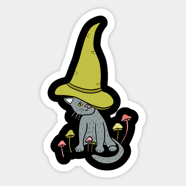 Kitten Witch Sticker by Alissa Carin